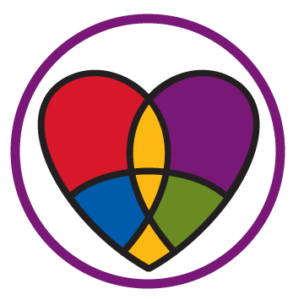Colorful stainglass heart logo